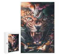 Gift for Winter Evenings - Leopard Amidst Nature's Symphony, Wooden Art Puzzle, 1000 PCS; for Couples, Friends And Family