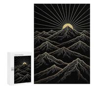 Gift for Winter Evenings: Mountain Art Print -Golden Sunrise Over Mountains Nature Wall Art, 300 PCS, Adult Picture Puzzle - for Detail-Focused Puzzlers