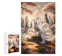 Gift for Winter Evenings - The Nine Tailed Kitsune, Decorative Wooden Puzzle, 1000 PCS - to Assemble, Frame And Display