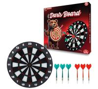 Gift Gadgets 16-Inch Safe Dartboard Set for Kids Soft Tip | Safety Soft Dart Board with 6 Rubber Darts | Junior Indoor Game for Children | Fun & Safe Soft Tip Darts with Stand for Boys & Girl
