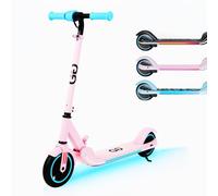Gift Gadgets X1 Kids Children's Electric Scooter | 150W Motor, LED Rainbow Lights, Foldable & Adjustable Handlebar | Scooter for Kids Ages 6-12 | Up to 9.9 MPH, Safe Ride, Bluetooth (Princess Pink)