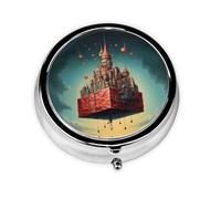 Gift Giver Mini Medicine Box with Three compartments, Small Round Medicine Box, Portable