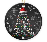 Gift Glow Math Christmas Ornament 2025 - Mathematics for Math Lovers, Double Sided Ceramic Ornament for Christmas Tree Decorations, Thank You Appreciation Gifts for Women Men Teachers