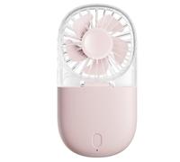 Gift Handheld Fan Portable USB Transparent Fan Comfortable Neck Hanging Fan Pink