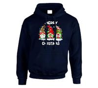 Gift Hub Christmas Gnomes Hoodie Christmas Jumper for Mens and Kids Merry Christmas Gnome Festive Holiday Design Great for Christmas Events or Winter Wear Navy Blue - Youth Small (Age 5-6)