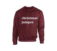 Gift Hub Christmas Jumper Men Kids Sweatshirt For Men Women Children Funny Xmas Ugly Jumpers UK Cool Ladies Sweatshirt Maroon/White XX Large (2XL)