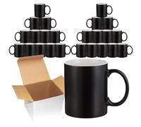 Gift Hub Colour Changing Sublimation Mugs 11oz (Pack of 24) - Matt Gloss Heat Change Custom Photo Cup - Personalised Magic Mug for Heat Press Transfer Coffee Cup