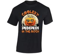 Gift Hub Coolest Pumpkin in The Patch T-Shirt Mens Adult Halloween Spooky Fun JackoLantern Black - Large