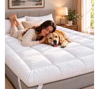 Gift Hub Double Mattress Topper 10cm Quilted, Soft Fitted (137x190cm) | Plush cloud-like feel, deep elastic straps, vacuum-packed - allow 48-72hrs to fully expand, fits all UK bed sizes