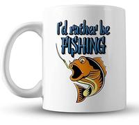 Gift Hub - I'd Rather Be Fishing Mug Gift - Novelty Fish Angling Gift for Dad Grandad, Birthday Present - Grandad Birthday Present for Him Her