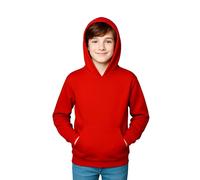 Gift Hub Kids Hoodie Plain | Soft Polycotton Hoody Sweatshirt for Boys & Girls | Warm, Durable Hooded Christmas Jumper | Best for School, PE, Sports & Casual Wear | Red, Youth X Small (Ages 3-4 Yrs)