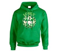 Gift Hub Lucky Retro Mens Kids Hoody Jumper St Patricks Day Shamrock Clover Irish Pullover Cozy Fleece Holiday Apparel Fun Retro Lucky Face Boys Girls Hoodie Design Kelly Green - XX-Large