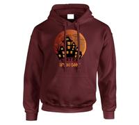 Gift Hub nter If You Dare Mens Hoody Halloween Horror Scary Unisex Hoodie Skeletons and Shadows Spooky Night Pullover Kids Hoodie Maroon - Large