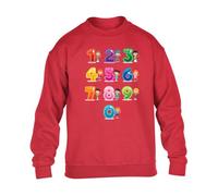 Gift Hub Number Symbol Boys Girls Kids School Sweatshirt Childrens Novelty Maths Day Playful And Colourful Funny Design Day Christmas Jumper Red - Youth X-Small (Age 3-4)