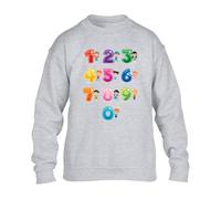 Gift Hub Number Symbol Boys Girls Kids School Sweatshirt Childrens Novelty Maths Day Playful And Colourful Funny Design Day Christmas Jumper Sport Grey - Youth X-Small (Age 3-4)