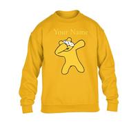 Gift Hub Personalised Boys Spotty Jumper Mens Dabbing Sweatshirt Pullover Bear Panda Dab School Girls Custom Kids Spotty Jumper Sweat Unisex Top Printed