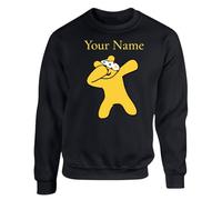 Gift Hub Personalised Boys Spotty Jumper Mens Dabbing Sweatshirt Pullover Bear Panda Dab School Girls Custom Kids Spotty Jumper Sweat Unisex Top Printed