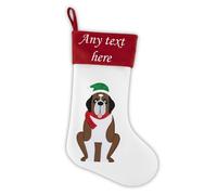 Gift Hub Personalised Christmas Stockings | Any Text & Name, 40 CM Stocking for Kids & Adults | Seven Embroidered Designs | Rustic Hanging Fireplace Decoration for Family, Holiday & Party Décor | Dog