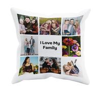 Gift Hub Personalised Cushion Cover with 9 Photos & Text - Customisable Pillow Cover Best, Mothers Day, Valentines Day, Birthday, Anniversary & Wedding presents (Double Side Print)