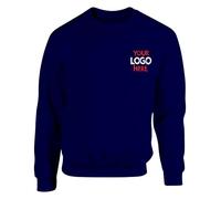 Gift Hub Personalised Embroidered Any Text Any Logo Sweatshirt Christmas Jumper Workwear Customised Pullover Top Classic Sweatshirt For Mens Christmas Jumper Navy XX Large
