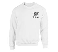Gift Hub Personalised Embroidered Your Text SweatShirt, Classic Customised Jumper Workwear Pullover Top White XXL