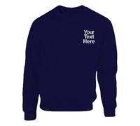 Gift Hub Personalised Embroidered Your Text SweatShirt, Work Wear Classic Sweatshirt Top Customised Jumper Navy L