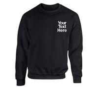 Gift Hub Personalised Embroidered Your Text SweatShirt, Work Wear Customised Jumper Top Pullover Classic Sweatshirt For Mens Womens Jumper Black XXL