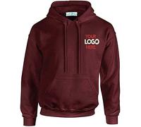 Gift Hub Personalised Embroidery Embroidered Hoodie Logo Pullover Workwear Maroon
