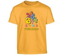 Gift Hub Personalised Kids Boys Girls Number Math Day T-Shirt Maths Symbol Childrens School Fun Tee Gold - Youth Medium (Age 7-8)