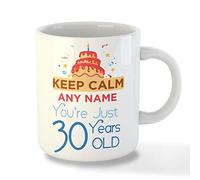 Gift Hub - Personalised Mugs for 30th Birthday Gifts, Featuring Birthday Design, Personalised Name Mug Gift for Him and Her to Celebrate Special Occasions (Keep Calm 30)