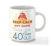 Gift Hub - Personalised Mugs for 40th Birthday Gifts, Featuring Birthday Design, Personalised Name Mug Gift for Him and Her to Celebrate Special Occasions (Keep Calm 40)