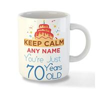 Gift Hub - Personalised Mugs for 70th Birthday Gifts, Featuring Birthday Design, Personalised Name Mug Gift for Him and Her to Celebrate Special Occasions (Keep Calm 70)