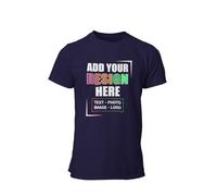 Gift Hub Personalised T-Shirt for Men & Women | Customised with Any Text, Image, or Logo | For Mothers day, Birthdays, Sports, and Bachelor Parties | Ideal for Men, Women, and Kids, Navy Blue