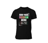 Gift Hub Personalised T-Shirt for Men & Women | Customised with Any Text, Image, or Logo | For Mothers day, Birthdays, Sports, and Bachelor Parties | Ideal for Men, Women, and Kids, Black