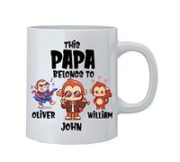 Gift Hub - Printed Maniacs Personalised Mug for First Father's Day - Cute Stepdad Gift for Christmas, Birthday, New Born - This Papa Belongs to