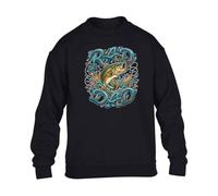 Gift Hub Rad Dad Fishing Mens sweatshirt Fisherman Angler Bass Fish Jumping Water Splash Hooks Lures Retro Classic Pullover sweats