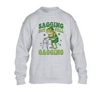 Gift Hub Sagging But Still Gagging Saint Patricks Day Mens Sweatshirt Funny Frog Wearing Leprechaun Hat Using Walker Classic Comfort Casual Warm Festive Sweats Sport Grey - XX-Large