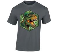 Gift Hub Saint Patricks Day Dinosaur Mens Sunglasses Clover Hat T-Rex Graphic T-Shirt Lucky Rex Prehistoric Fun Charcoal - Medium