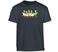 Gift Hub Saint Patricks Day Geese Mens Walking Parade Green Irish Leprechaun Hats Clover Bowtie Graphic T-Shirt Lucky Farm Birds Outdoor Nature Art Black - Small