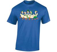 Gift Hub Saint Patricks Day Geese Mens Walking Parade Green Irish Leprechaun Hats Clover Bowtie Graphic T-Shirt Lucky Farm Birds Outdoor Nature Art Royal Blue - Youth X-Small (Age 3-4)