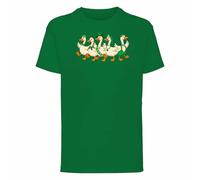 Gift Hub Saint Patricks Day Geese Mens Walking Parade Green Irish Leprechaun Hats Clover Bowtie Graphic T-Shirt Lucky Farm Birds Outdoor Nature Art Irish Green - Youth X-Small (Age 3-4)