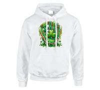 Gift Hub Saint Patricks Day Mens Hoody Green Baseball Mitt Slime Sludge Dripping Lucky Clover Illustration Graphic Hoodie Sports Irish Festival Party Wear White - Small