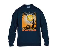 Gift Hub There Is Magic In The Night Mens Sweatshirt Halloween Horror Scary Unisex Jumper Haunted Mansion Trick or Treat Ghostly Design Kids Sweat Navy Blue - X-Large