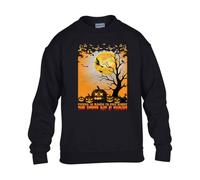 Gift Hub There Is Magic In The Night Mens Sweatshirt Halloween Horror Scary Unisex Jumper Haunted Mansion Trick or Treat Ghostly Design Kids Sweat Black - Medium