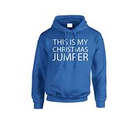 Gift Hub This Is My Christmas Jumper Slogan Hoodie,Christmas Funny Xmas Sweatshirt Jumper Pullover Gift Present Unisex Kids And Adult Sleeve Hoody Xmas Jumper RoyalBlue L