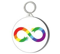 Gift Insanity AUTISM NEURODIVERSITY RAINBOW COLOURED INFINITY SYMBOL - 58mm Keyring