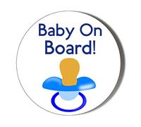 Gift Insanity BABY ON BOARD BLUE DUMMY Large 58mm Novelty Badge
