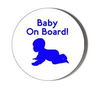 Gift Insanity BABY ON BOARD WHITE BABY CRAWLING 45mm novelty badge