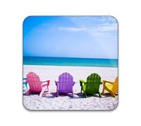 Gift Insanity Beach Umbrellas 55mm x 55mm Square Fridge Magnet