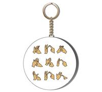 Gift Insanity BRITISH SIGN LANGUAGE - BSL - HOW ARE YOU - 58mm LONG CHAIN KEYRING